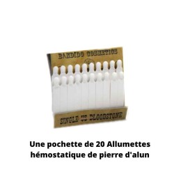 Allumettes hémostatiques en pierre d'alun (20 allumettes)